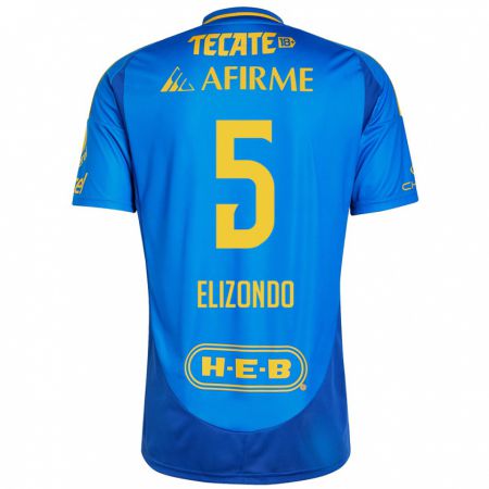 Kandiny Bambino Maglia Fernanda Elizondo #5 Blu Giallo Kit Gara Away 2024/25 Maglietta