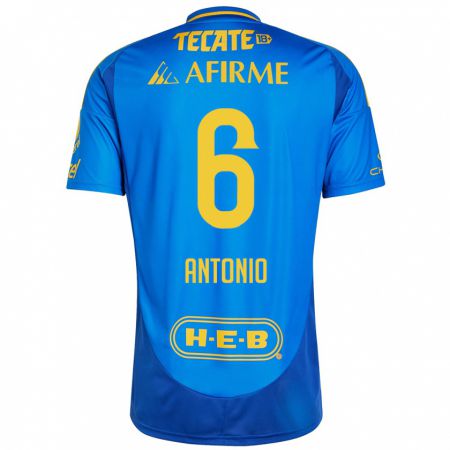 Kandiny Bambino Maglia Nancy Antonio #6 Blu Giallo Kit Gara Away 2024/25 Maglietta