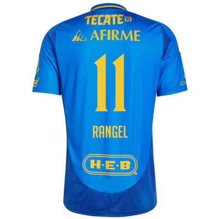 Kandiny Bambino Maglia Nayeli Rangel #11 Blu Giallo Kit Gara Away 2024/25 Maglietta