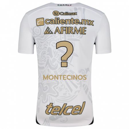 Kandiny Bambino Maglia Joaquín Montecinos #0 Bianco Nero Kit Gara Away 2024/25 Maglietta