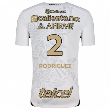 Kandiny Bambino Maglia Antonio Rodríguez #2 Bianco Nero Kit Gara Away 2024/25 Maglietta