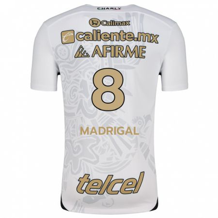 Kandiny Niño Camiseta Fernando Madrigal #8 Blanco Negro 2ª Equipación 2024/25 La Camisa