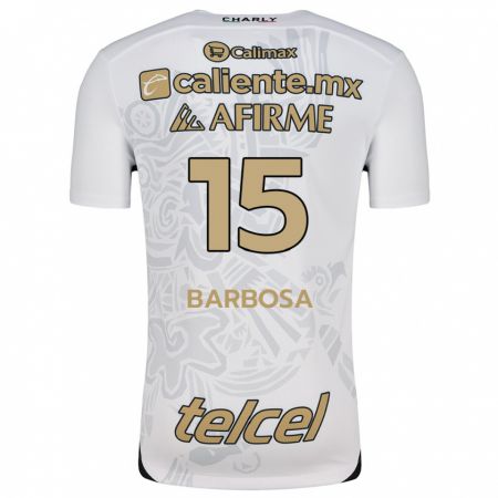 Kandiny Bambino Maglia Diego Barbosa #15 Bianco Nero Kit Gara Away 2024/25 Maglietta