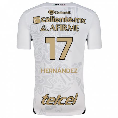 Kandiny Bambino Maglia Rubén Hernández #17 Bianco Nero Kit Gara Away 2024/25 Maglietta