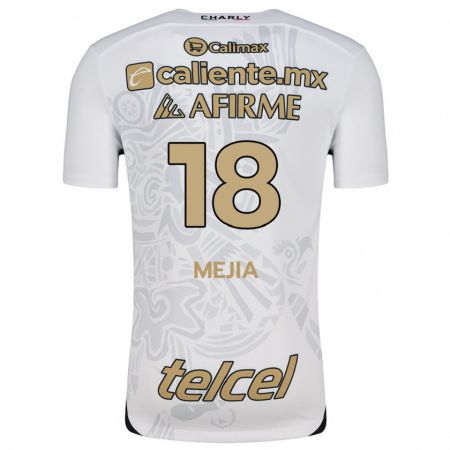 Kandiny Niño Camiseta Aarón Mejía #18 Blanco Negro 2ª Equipación 2024/25 La Camisa