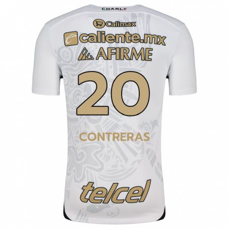 Kandiny Niño Camiseta Francisco Contreras #20 Blanco Negro 2ª Equipación 2024/25 La Camisa