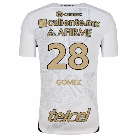 Kandiny Niño Camiseta Alejandro Gómez #28 Blanco Negro 2ª Equipación 2024/25 La Camisa