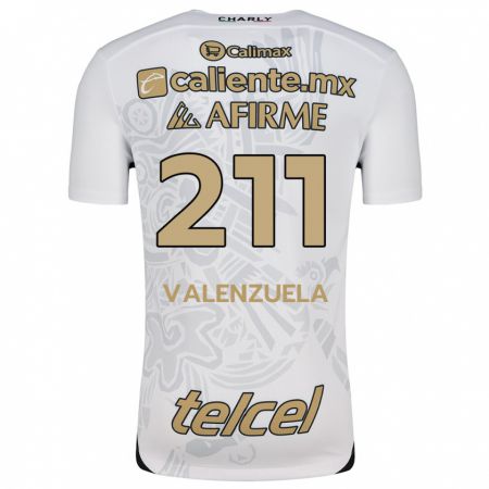 Kandiny Niño Camiseta Aldieri Valenzuela #211 Blanco Negro 2ª Equipación 2024/25 La Camisa