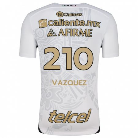 Kandiny Bambino Maglia Daniel Vázquez #210 Bianco Nero Kit Gara Away 2024/25 Maglietta