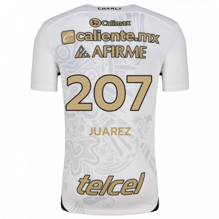 Kandiny Bambino Maglia José Juárez #207 Bianco Nero Kit Gara Away 2024/25 Maglietta