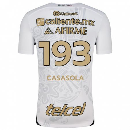 Kandiny Niño Camiseta Axel Casasola #193 Blanco Negro 2ª Equipación 2024/25 La Camisa