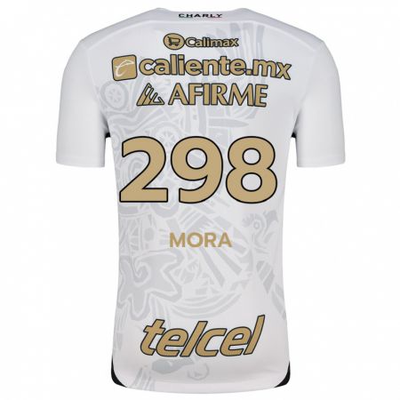 Kandiny Niño Camiseta Gilberto Mora #298 Blanco Negro 2ª Equipación 2024/25 La Camisa