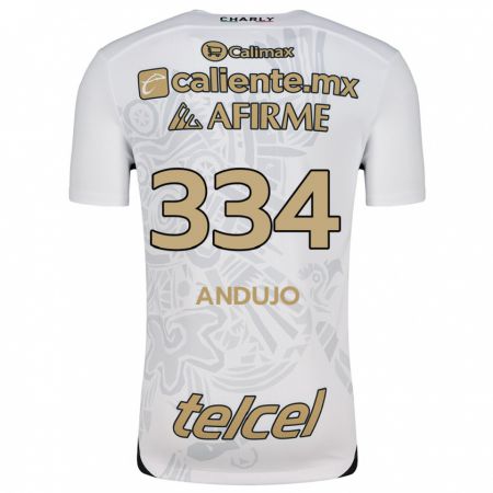 Kandiny Niño Camiseta Favio Andujo #334 Blanco Negro 2ª Equipación 2024/25 La Camisa