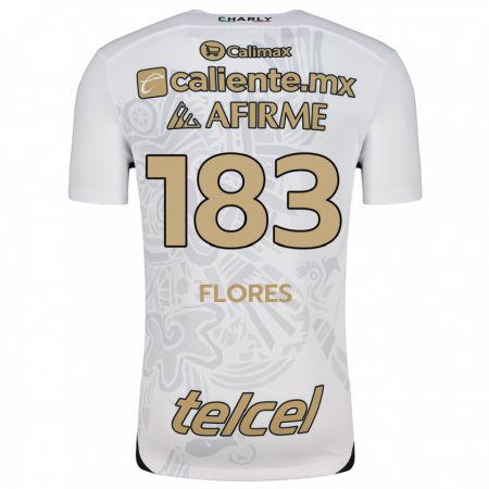 Kandiny Bambino Maglia Abraham Flores #183 Bianco Nero Kit Gara Away 2024/25 Maglietta