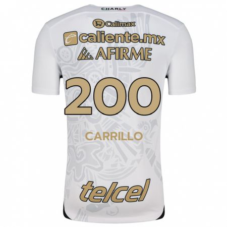 Kandiny Bambino Maglia Manuel Carrillo #200 Bianco Nero Kit Gara Away 2024/25 Maglietta