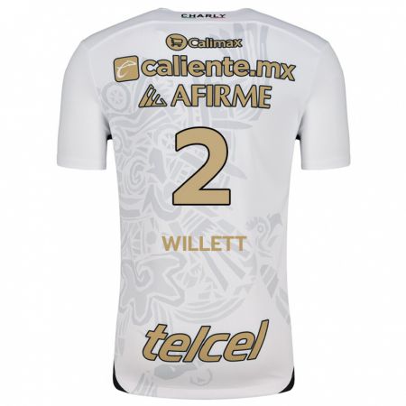 Kandiny Bambino Maglia Adyson Willett #2 Bianco Nero Kit Gara Away 2024/25 Maglietta