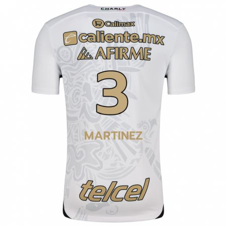 Kandiny Bambino Maglia Nathaly Martínez #3 Bianco Nero Kit Gara Away 2024/25 Maglietta