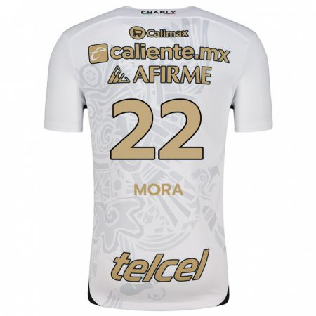 Kandiny Bambino Maglia Bianca Mora #22 Bianco Nero Kit Gara Away 2024/25 Maglietta