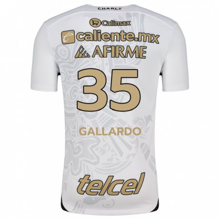 Kandiny Bambino Maglia Gloriaisabel Gallardo #35 Bianco Nero Kit Gara Away 2024/25 Maglietta