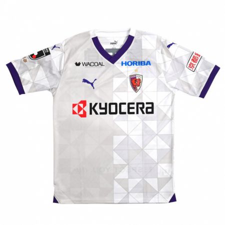 Kandiny Bambino Maglia Taichi Hara #14 Bianco Viola Kit Gara Away 2024/25 Maglietta