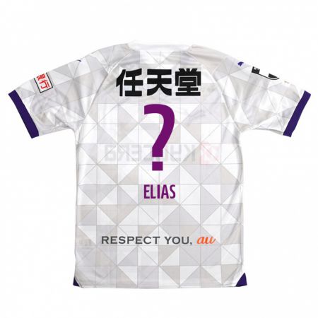 Kandiny Bambino Maglia Rafael Elias #0 Bianco Viola Kit Gara Away 2024/25 Maglietta