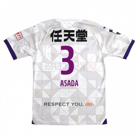 Kandiny Bambino Maglia Shogo Asada #3 Bianco Viola Kit Gara Away 2024/25 Maglietta