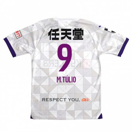 Kandiny Bambino Maglia Marco Túlio #9 Bianco Viola Kit Gara Away 2024/25 Maglietta