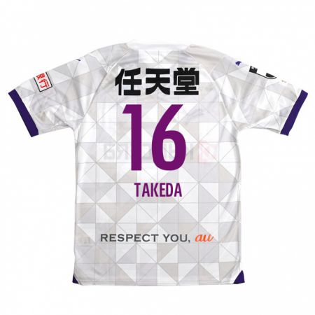 Kandiny Kinderen Shohei Takeda #16 Wit Paars Uitshirt Uittenue 2024/25 T-Shirt België