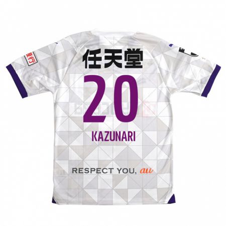 Kandiny Bambino Maglia Kazunari Kita #20 Bianco Viola Kit Gara Away 2024/25 Maglietta