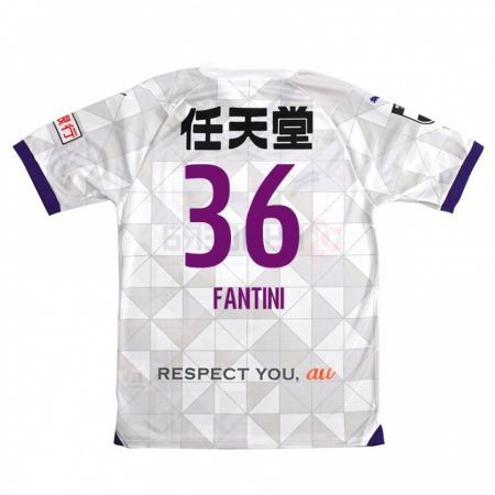 Kandiny Bambino Maglia Akira Fantini #36 Bianco Viola Kit Gara Away 2024/25 Maglietta