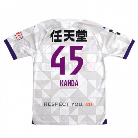 Kandiny Bambino Maglia Kotaro Kanda #45 Bianco Viola Kit Gara Away 2024/25 Maglietta