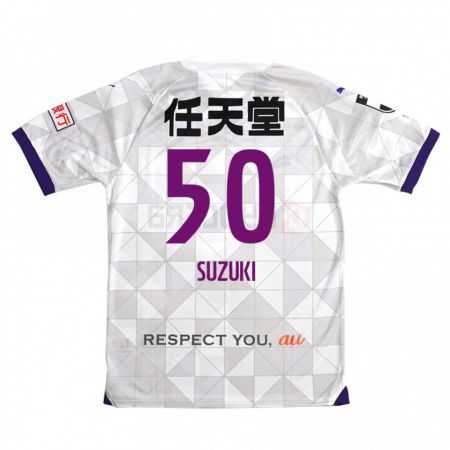 Kandiny Bambino Maglia Yoshinori Suzuki #50 Bianco Viola Kit Gara Away 2024/25 Maglietta