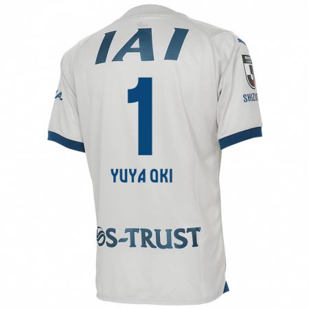 Kandiny Bambino Maglia Yuya Oki #1 Bianco Blu Kit Gara Away 2024/25 Maglietta