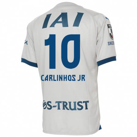 Kandiny Bambino Maglia Carlinhos Junior #10 Bianco Blu Kit Gara Away 2024/25 Maglietta