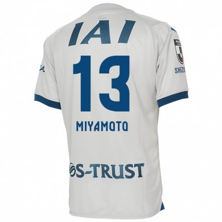 Kandiny Bambino Maglia Kota Miyamoto #13 Bianco Blu Kit Gara Away 2024/25 Maglietta