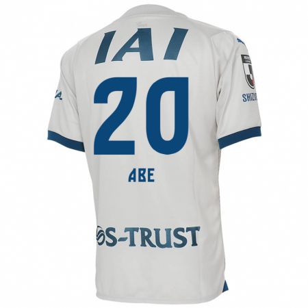 Kandiny Bambino Maglia Ryoya Abe #20 Bianco Blu Kit Gara Away 2024/25 Maglietta