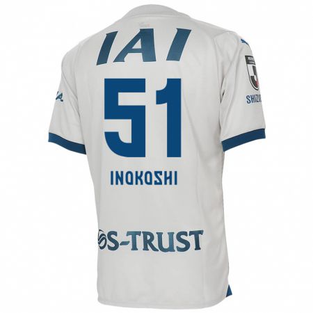 Kandiny Bambino Maglia Yui Inokoshi #51 Bianco Blu Kit Gara Away 2024/25 Maglietta