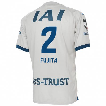 Kandiny Bambino Maglia Shunsuke Fujita #2 Bianco Blu Kit Gara Away 2024/25 Maglietta