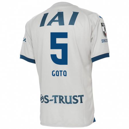 Kandiny Bambino Maglia Keita Goto #5 Bianco Blu Kit Gara Away 2024/25 Maglietta