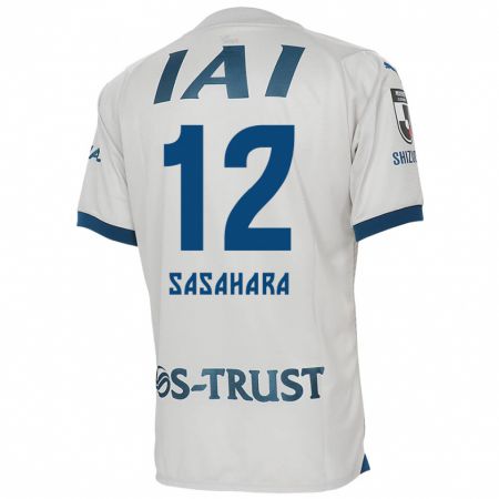 Kandiny Bambino Maglia Kenshin Sasahara #12 Bianco Blu Kit Gara Away 2024/25 Maglietta