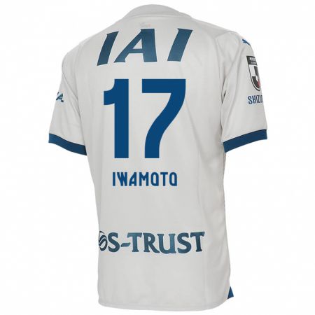 Kandiny Kinderen Shogo Iwamoto #17 Wit Blauw Uitshirt Uittenue 2024/25 T-Shirt