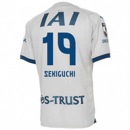 Kandiny Bambino Maglia Kota Sekiguchi #19 Bianco Blu Kit Gara Away 2024/25 Maglietta