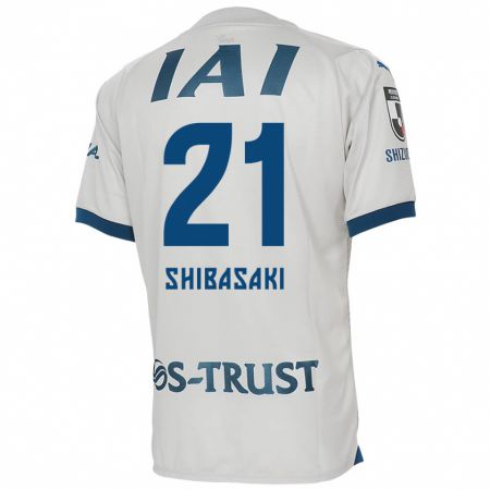 Kandiny Bambino Maglia Kaito Shibasaki #21 Bianco Blu Kit Gara Away 2024/25 Maglietta