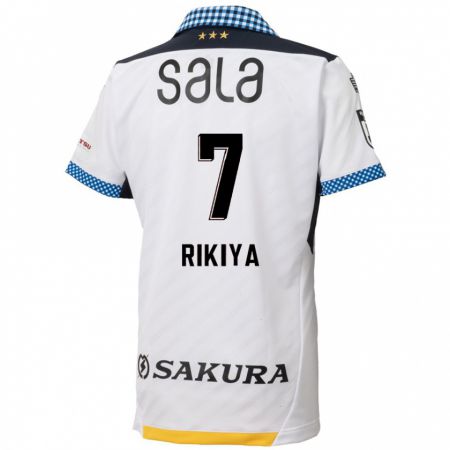 Kandiny Bambino Maglia Rikiya Uehara #7 Bianco Nero Kit Gara Away 2024/25 Maglietta