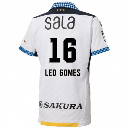 Kandiny Bambino Maglia Léo Gomes #16 Bianco Nero Kit Gara Away 2024/25 Maglietta