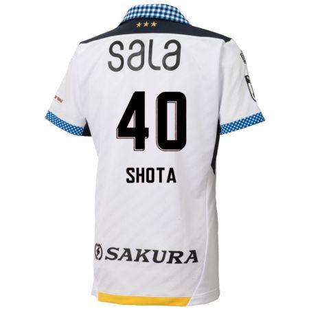 Kandiny Bambino Maglia Shota Kaneko #40 Bianco Nero Kit Gara Away 2024/25 Maglietta