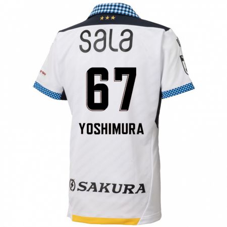 Kandiny Bambino Maglia Ryusei Yoshimura #67 Bianco Nero Kit Gara Away 2024/25 Maglietta