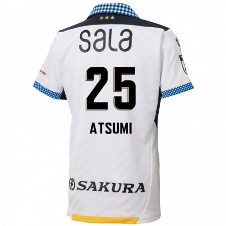 Kandiny Bambino Maglia Keita Atsumi #25 Bianco Nero Kit Gara Away 2024/25 Maglietta