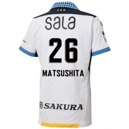 Kandiny Bambino Maglia Sota Matsushita #26 Bianco Nero Kit Gara Away 2024/25 Maglietta