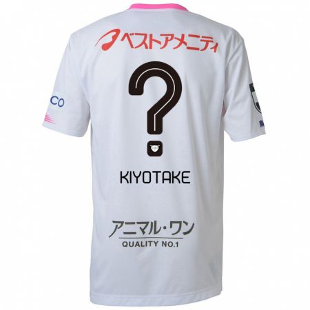 Kandiny Bambino Maglia Hiroshi Kiyotake #0 Bianco Blu Rosa Kit Gara Away 2024/25 Maglietta